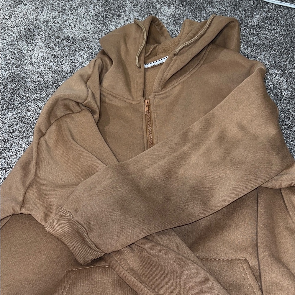 Brown Zip-Up Hoodie